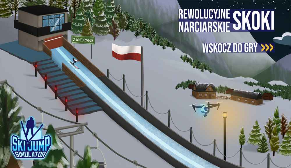 Ski Jump Simulator darmowe gry skoki narciarskie online skocznia Zakopane